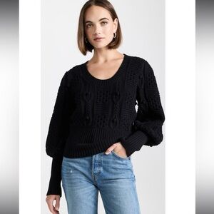 Sea New York Polly Cable & Popcorn Stitch Wool Sweater